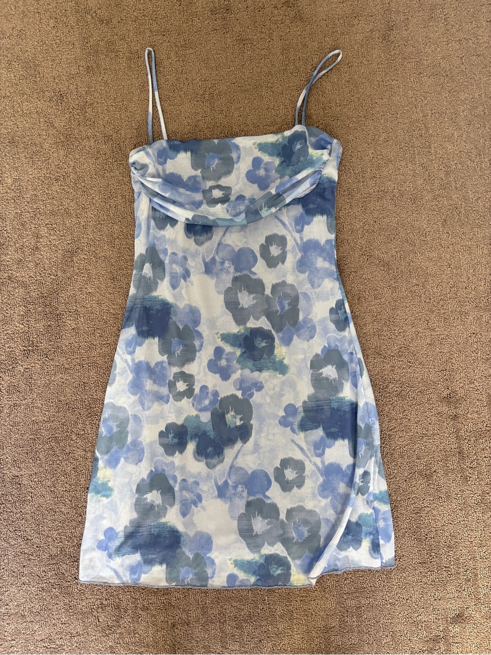 See You Monday Blue Floral Mini Dress